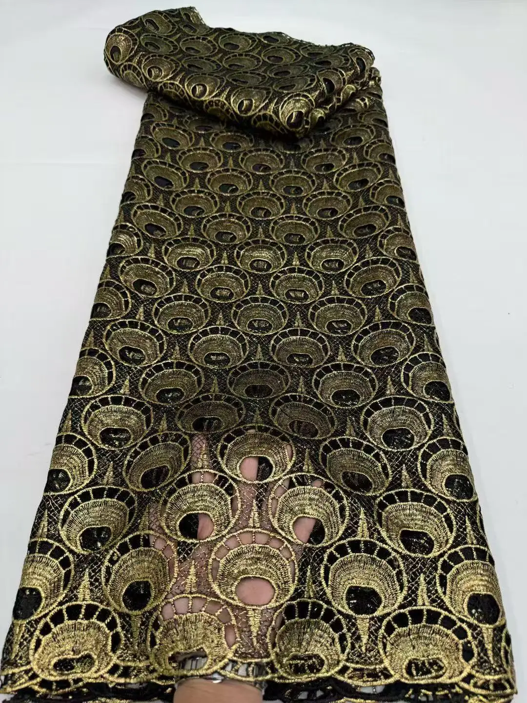 

New African Guipure Cord Lace Fabric High Quality Nigerian Water Soluble Lace Fabrics 5 Yards For Wedding Dresses Party Sewing