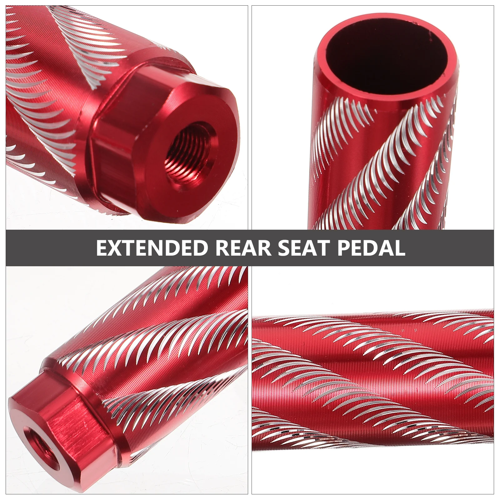 

Rear Seat Pedal Pegs Red Small Hole Short Version Aluminum Alloy Wear Resistant Universal Bike Foot Hook Mountain Road Cycling