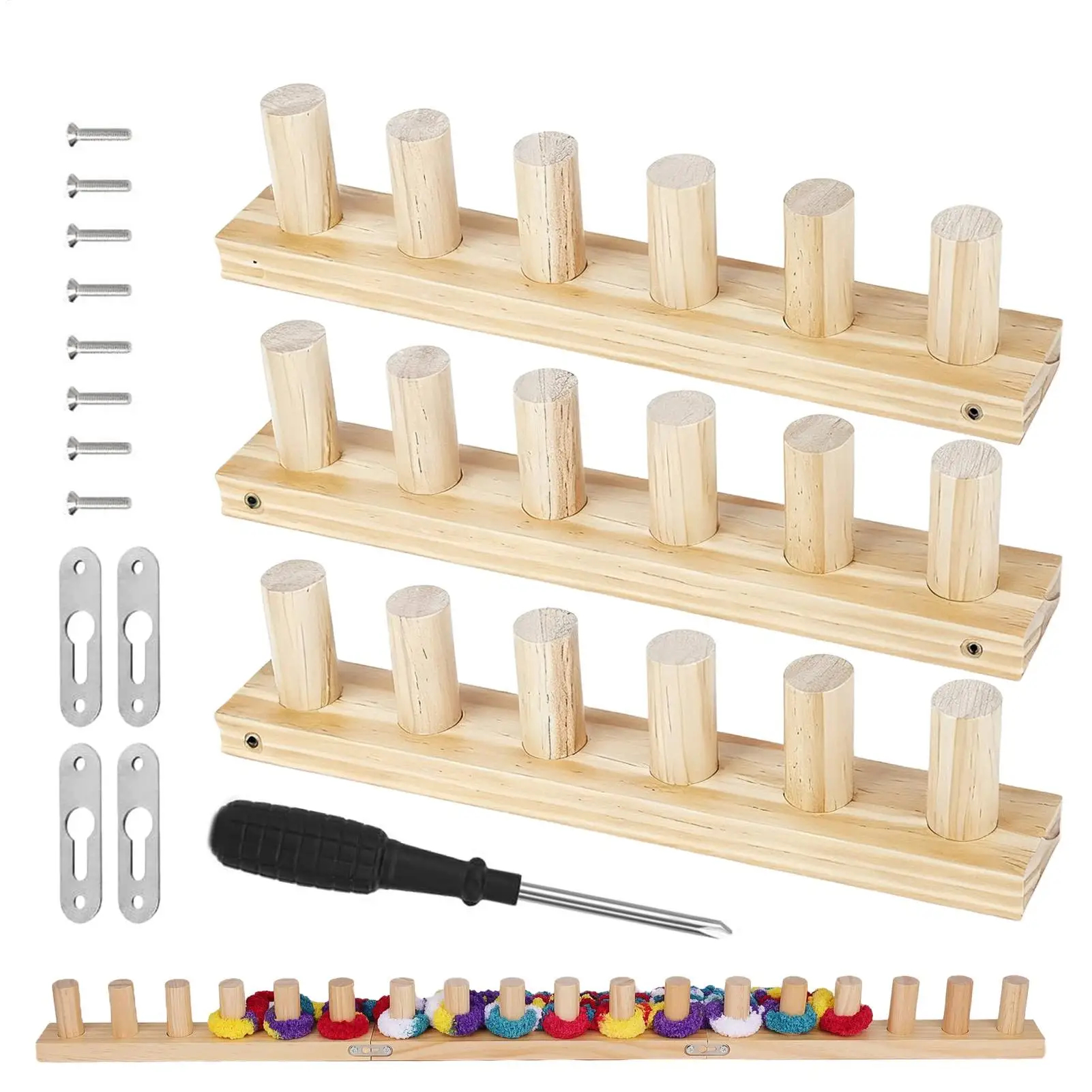 

Wooden Loom Frame Chunky Blanket Loom 35 Inch Wood Chunky Yarn Loom Thick Yarn Weaving Tool for Kids Adults Beginners Couch Sofa