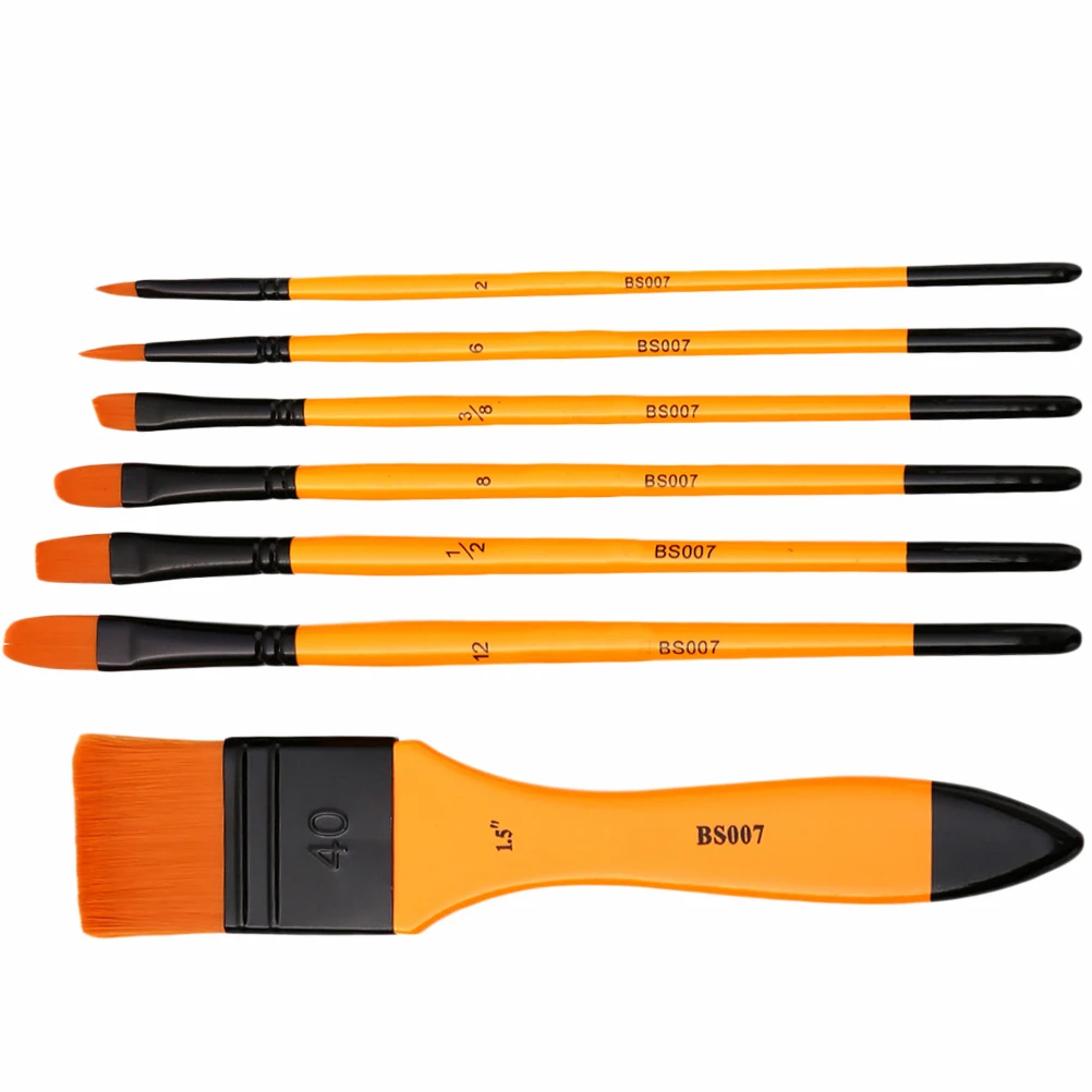 

7pcs Oil Painting Brushes Set Nylon Bristles For Acrylic Watercolor Painting Fine Liner Art Student Supplies Paintbrush Kit