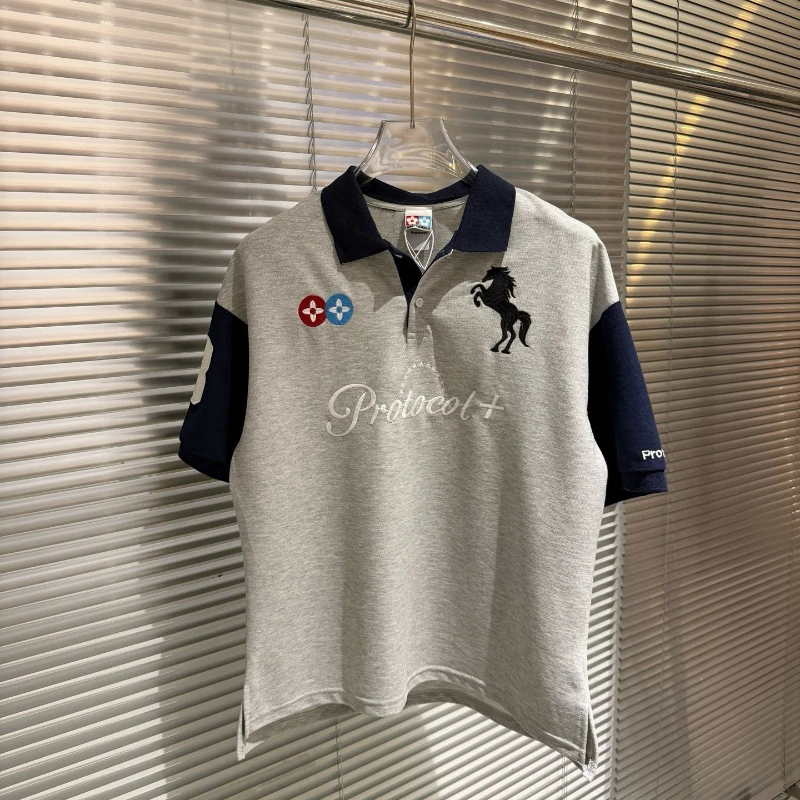 

Protocol Index 2026 New Vandythepink Collaboration Edition Horse Embroidery Badge Multicolored Polo Short Sleeve Shirt