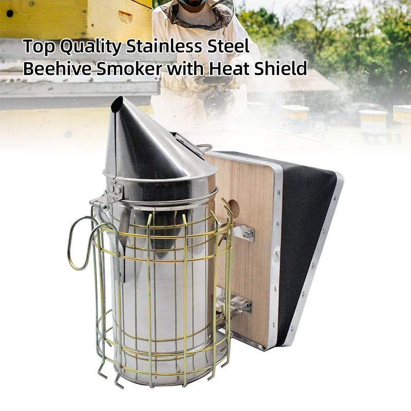 

Beekeeping Smoker Transmitter with Heat Shield Protection Board Apiculture Smoke Sprayer Bee Smoke Transmitter Beekeeping Tools