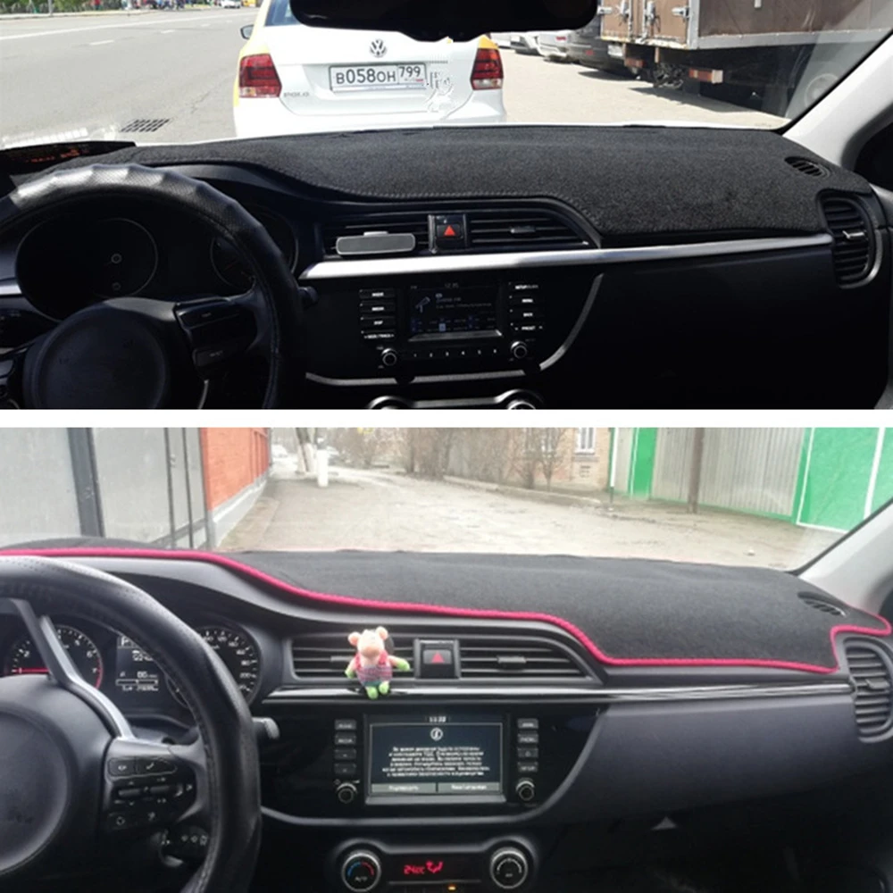 สําหรับรัสเซีย Kia Rio 4 K2 KX CROSS 2017 2018 2019 2020 แดชบอร์ดแผงควบคุมรถยนต์ Dash MAT Dashmat Sunshield พรม Anti-UV อุปกรณ์เสริม