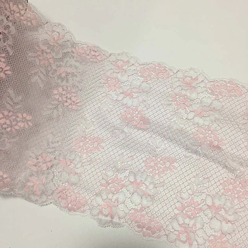 20Yards Pink Elastic Lace Trim Skirt Hem Underwear Sewing Craft DIY Apparel Fabrics Lace Lingerie Bjd