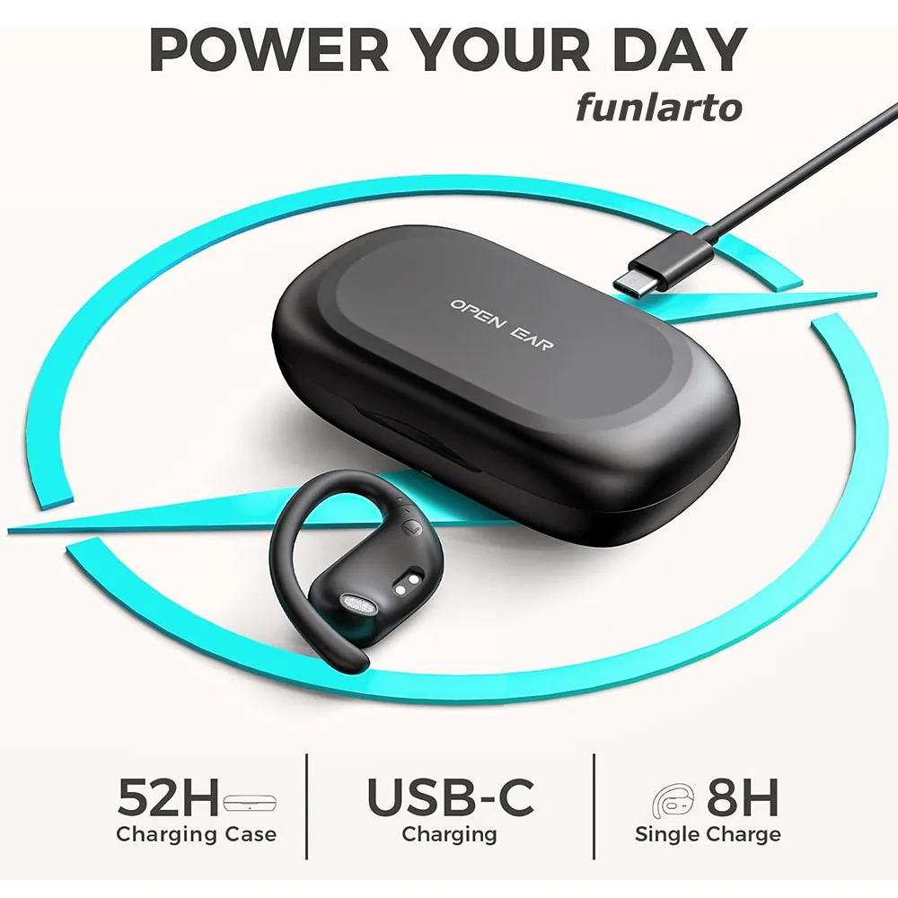 Open-Ear Wireless Running Headphones Bluetooth Earphones for Runners Ultra Comfort Superior Sound Secure-Fit Ambient Awareness
