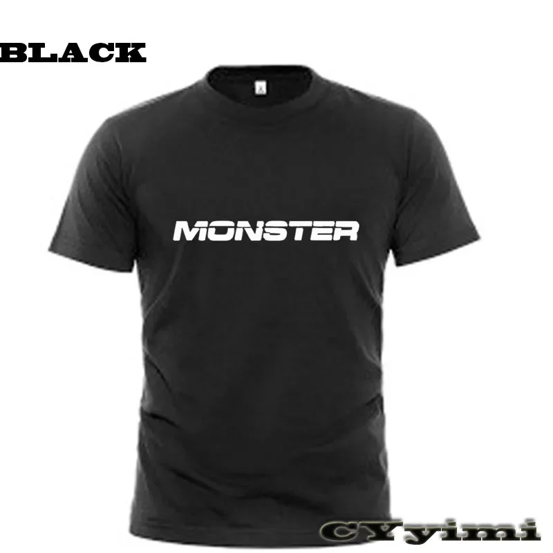 For  Monster 1200/S/R M1100/S/EVO 821 T Shirt Men New LOGO T-shirt 100% Cotton Summer Short Sleeve Round Neck Tees Male