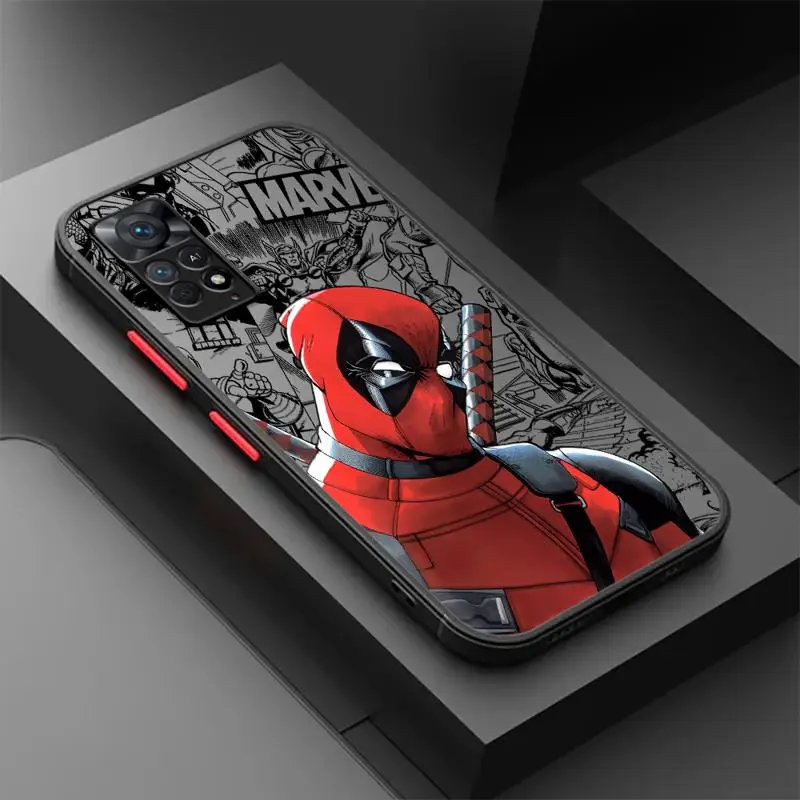 phone cases for Redmi Note 12S 11 case K40 8 10S 11Pro 10 13 8T 9 11S 10 Lite 12 Luxury Cover funda Marvel Deadpool Movie Mutant