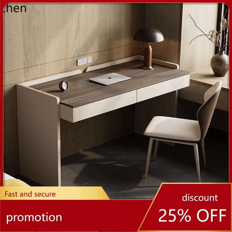 

HT minimalist desk light luxury modern bedroom household small apartment solid wood computer desk dresser integrated