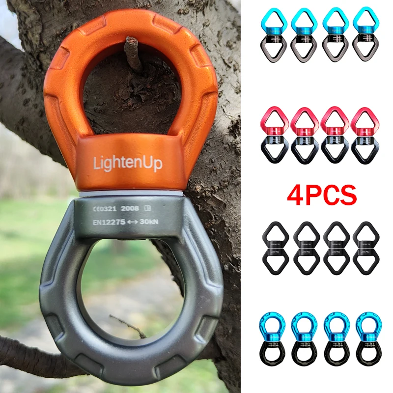 30KN Outdoor Rock Climbing Carabiner Swivel Connector Universal Gimbal Ring Yoga Swing Hammock Rope Swivel Rotational Connector