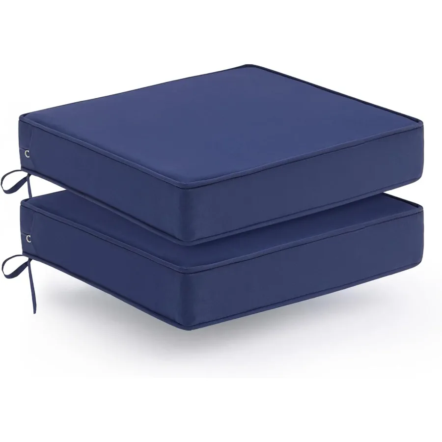 

Набор подушек для уличных стульев из 2 водонепроницаемых подушек для стульев для патио, сменные подушки для уличной мебели для патио 22x22x3 i