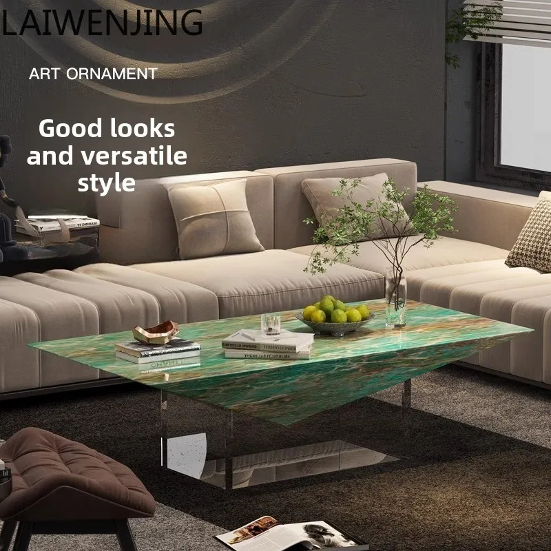 

MJY Italian acrylic suspended marble coffee table light luxury hotel living room coffee table