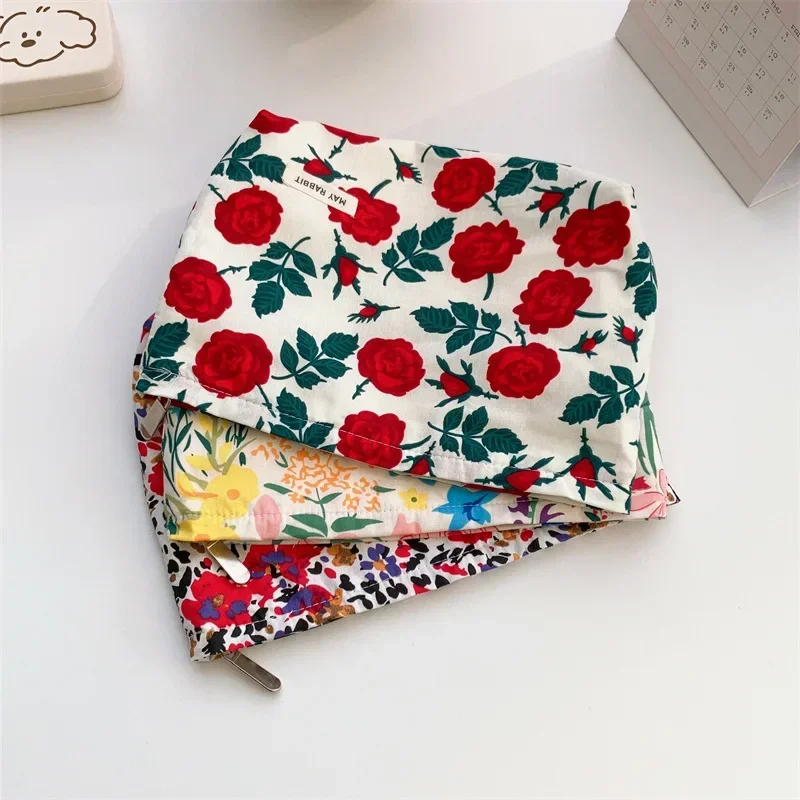 Bolsa de maquillaje con cremallera Floral coreana para mujer, bolso de cosméticos, monedero de viaje, estuche de aseo, bolsa de lavado, organizador de viaje