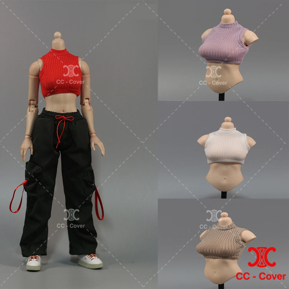 DF084 1/6 패션 여성 민소매 Threadbare Hottie 탱크 탑 의류 모델 맞는 12 "군인 액션 피규어 바디 인형 장난감