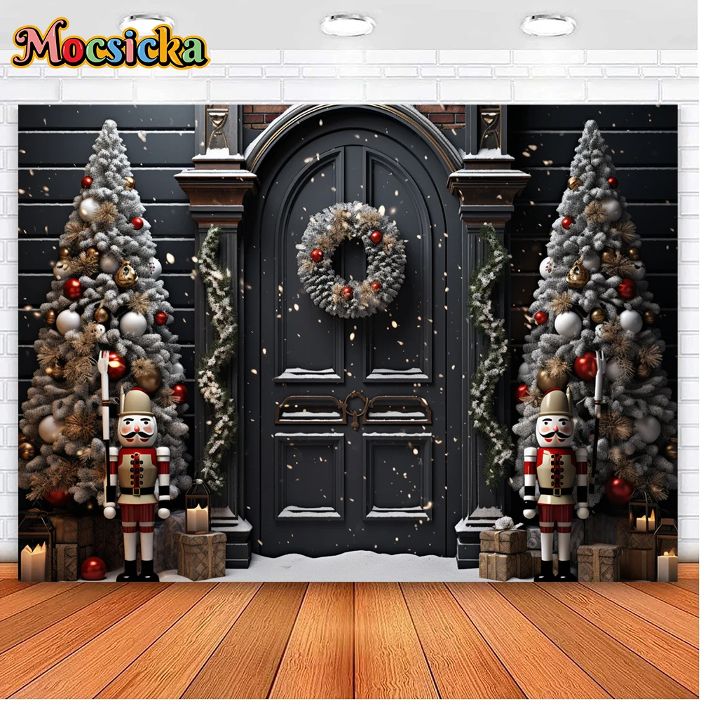 Mocsicka Winter Christmas Photography Backgrounds Toys Shop Xmas Tree Holiday Party Family Portrait Photo Backdrops Studio Props