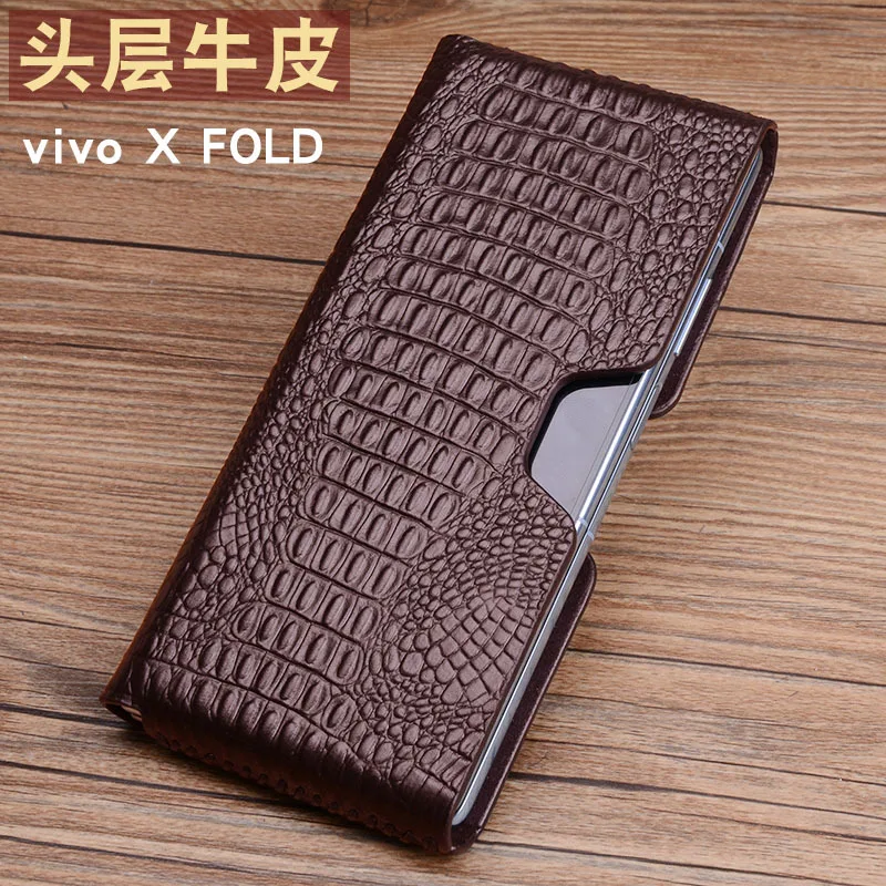 

Luxury Crocodile Genuine Leather Case For Vivo X Flod 2 3 Flod3 Fold2 Pro Cases Hold Phone Book Cover Bags Magnetic Fundas Shell