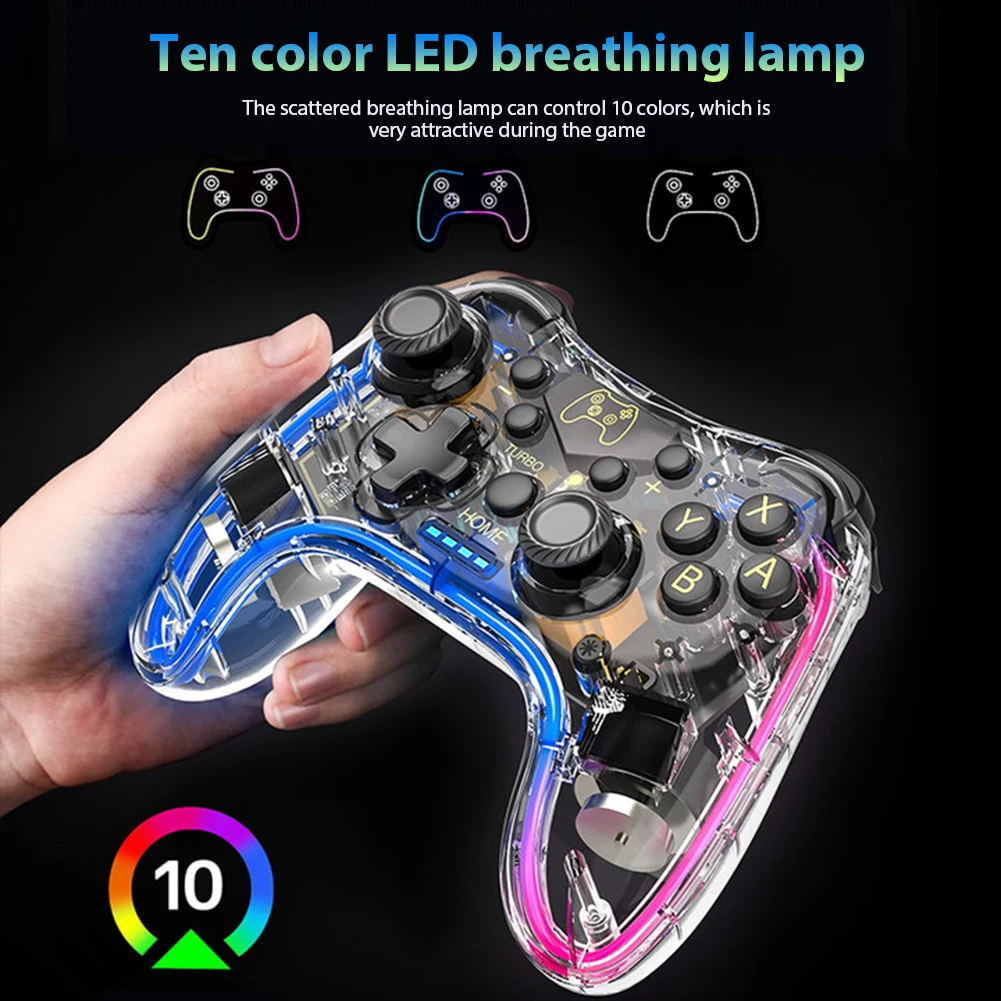 Wireless Controller Gamepad 3 Level Vibration Adjustable 6-Axis Somatosensory Chip for Switch Pro/Switch/Switch OLED/Switch Lite