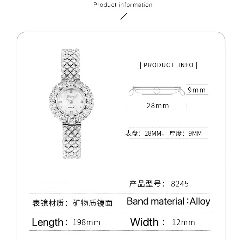 EYER Fashion Shining Crystal Full Ziron Bracelet Watch Women\'s Elegant Casual Princess Style Watch Luxury Design Jewelry