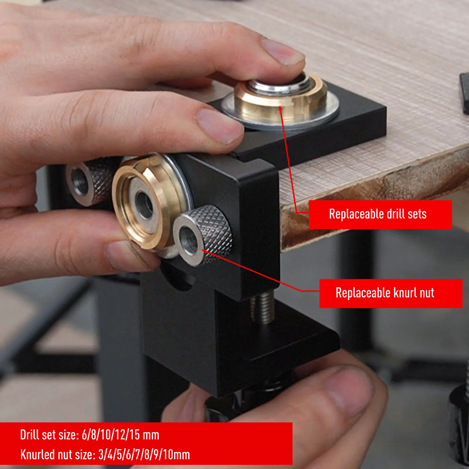 3-In-1 Adjustable Locating Pin Jig Woodworking Pocket Hole Jig With 8/15mm Drill Bit For Drilling Guide Locator Punch Tool