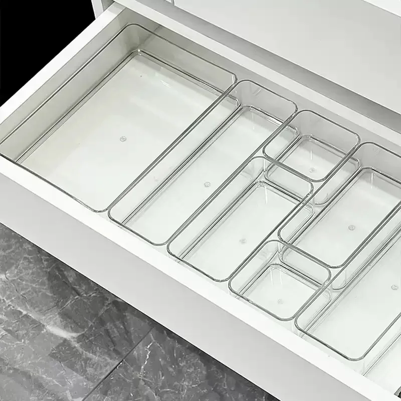 Transparent Box Storage Organizer Desk Plastic Storage Box Container Drawer Organizer Table Jewelry Box Makeup Organizer Boxes