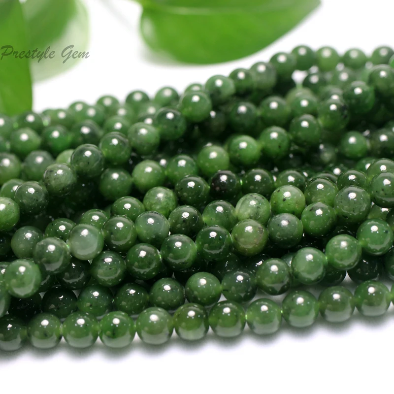 Meihan-Natural A Russian Jade Beads, Smooth Round Beads, Fashion Jewelry Making, DIY, Wholesale