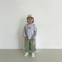 Autumn Letter Print Tracksuit Boy Children Fashion Sweatshirt Set Girl Baby Cotton Loose Casual Sports Tops + Pencil Pants 2pcs