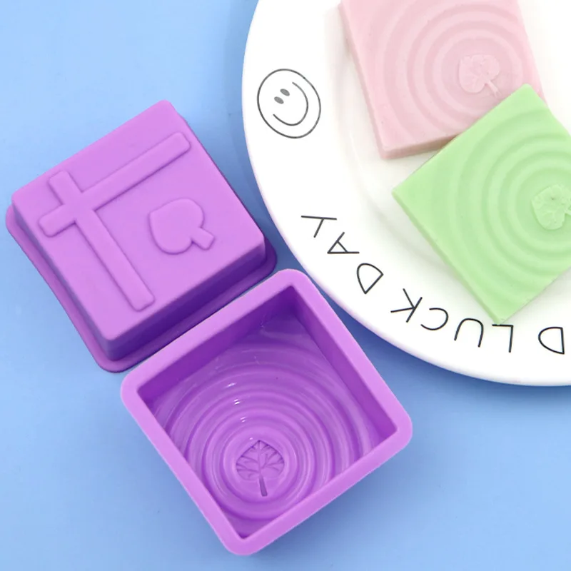 

Single square leaf water ripple silicone mold food grade silicone handmade soap mold cake mold