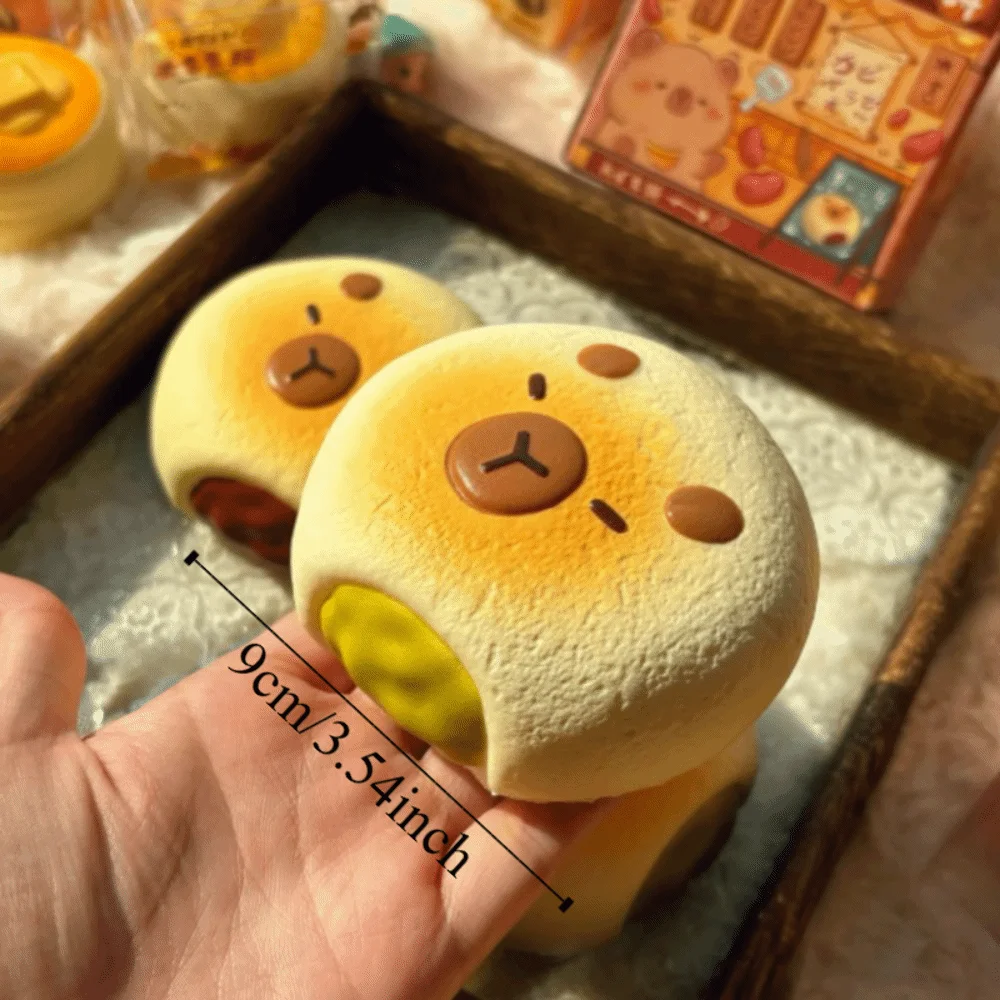 Hand Relaxing Squishy Capybara Toy Fidgets Toys Simulated Bread Squeeze Toy Sticky Soft Rebound Cake Squishy Toy Birthday Gift