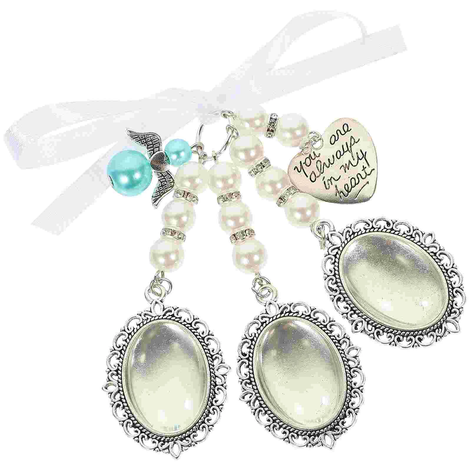 Pearl Pendant Wedding Photo Frame Bouquet Charm Glass Picture Charms