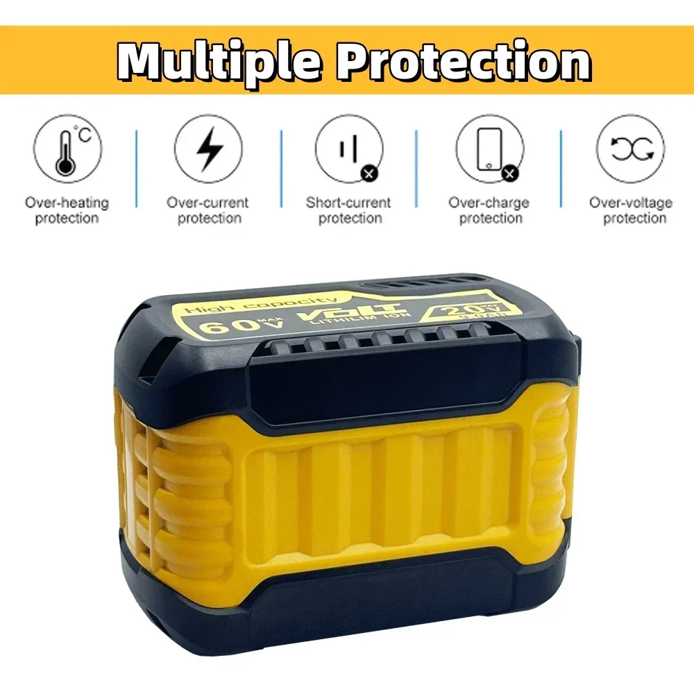 For Dewalt 20V/60V 9000mAh Rechargeable Battery DCB200 60V MAX Flexvolt Hammer DCB609 DCB205 DCB206 DCB209 Power Tool Battery