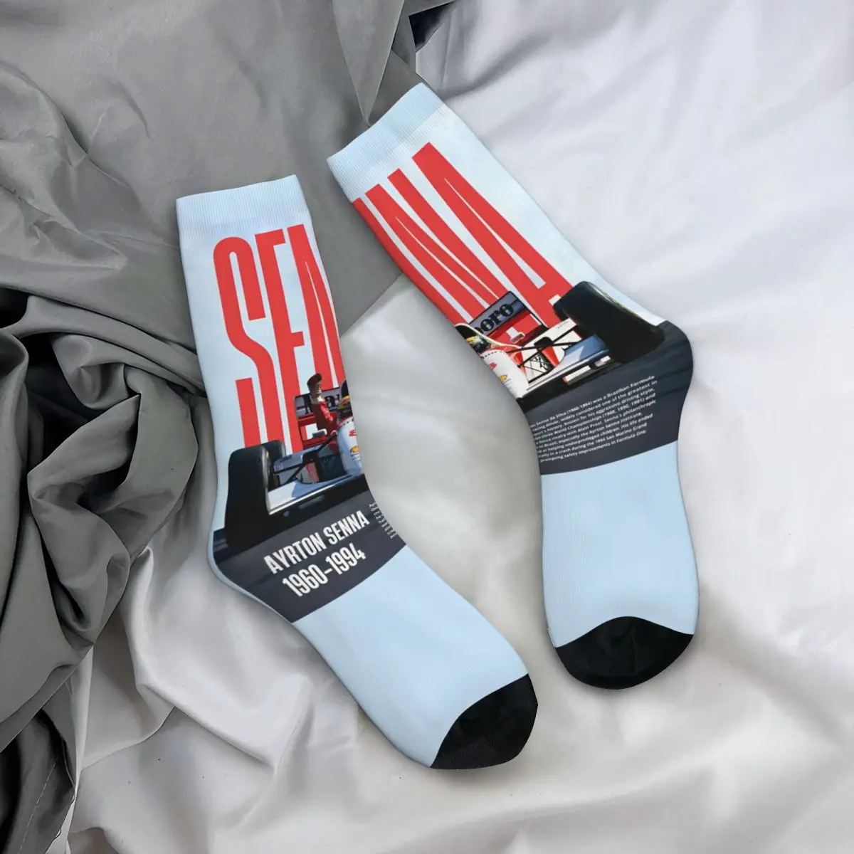 Ayrton Senna kaus kaki Retro pria, kaus kaki berkualitas, kaus kaki antiselip, kaus kaki balap musim gugur