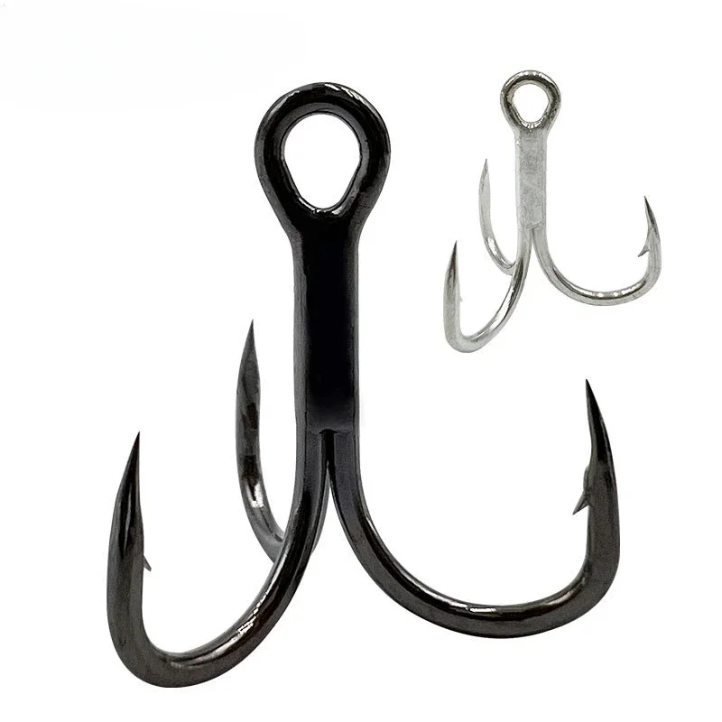 10 Pcs Luia Blood Fluted Hook Triple Hook High Carbon Steel Reinforced Hook Triple Anchor Hook Barb Bait Hook Wholesale Bulk