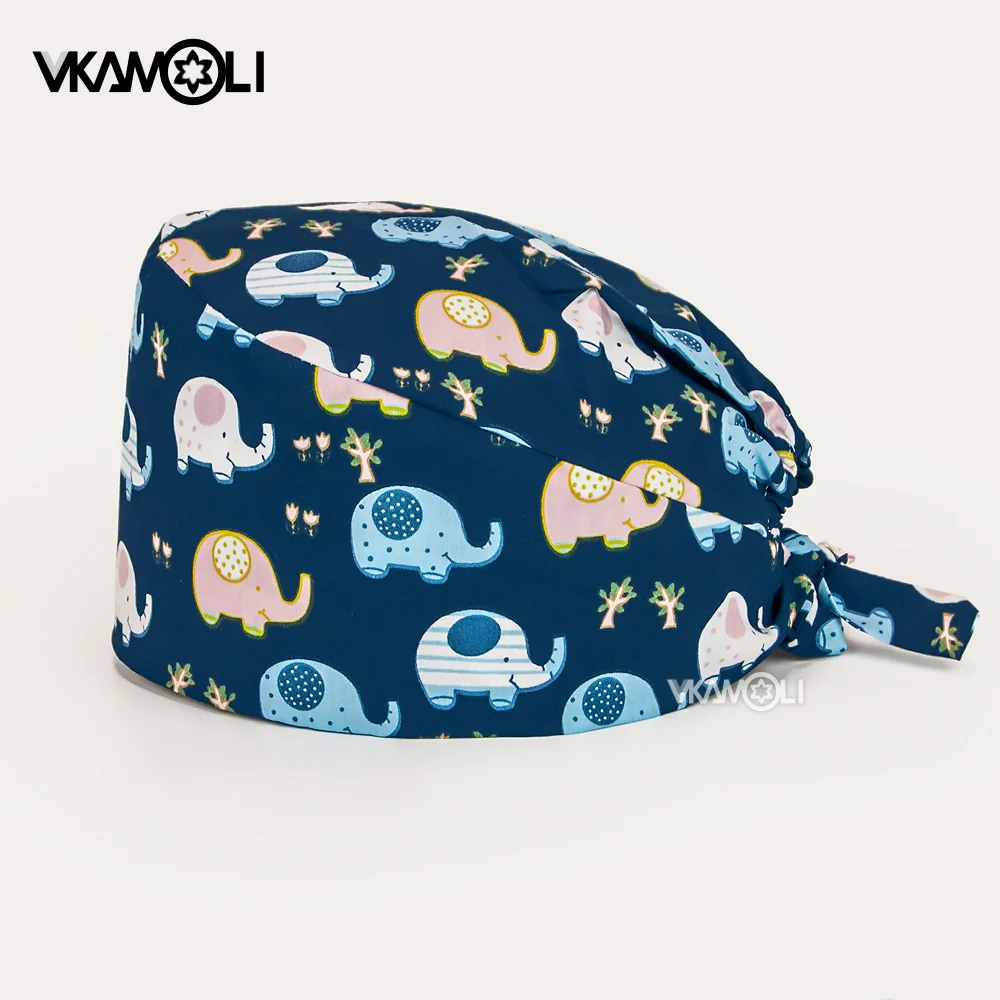 

new Wholesale Fashion Breathable Scrub Cap Printed Casual Unisex Outdoors Nursing Pet shop cap lab Beauty work hat