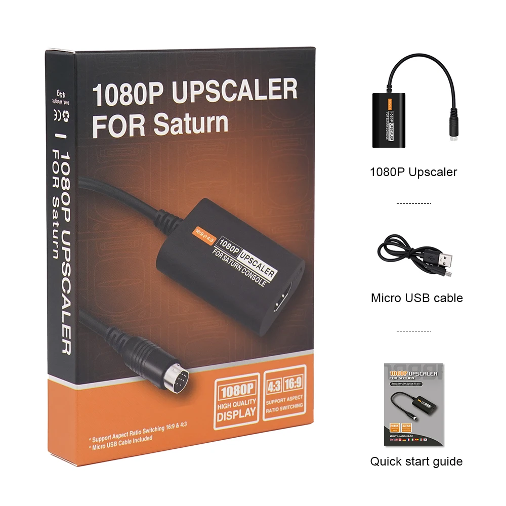 Upskaler HDMI 1080p ™   Adapter do SEGA Saturn z przejściem na format 4:3/16:9, konwerter wejścia S-video do konsoli Satrun. — zdjęcie produktu 6