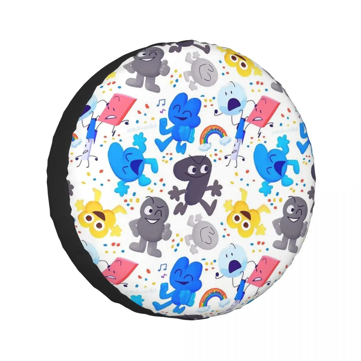 Custom Bfdi Pattern Spare Tire Cover for Car Trailer 4x4 Wheel Protector Covers 14" 15" 16" 17" Inch