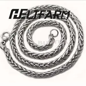 الرجال قلادة مجوهرات من صلب لا يصدأ عالية كانليتي مضفر ربط القمح سلسلة قلادة المرأة الشرير الصخرة السائق هدية الفضة 1 قطعة