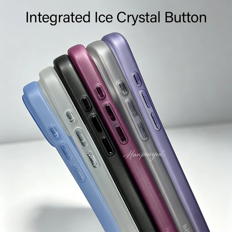 Ultra Thin Matte Soft TPU Case For Apple iPhone 18 17 16 15 14 Pro Max Air Integrated Ice Crystal Button Anti-Fingerprint Cover
