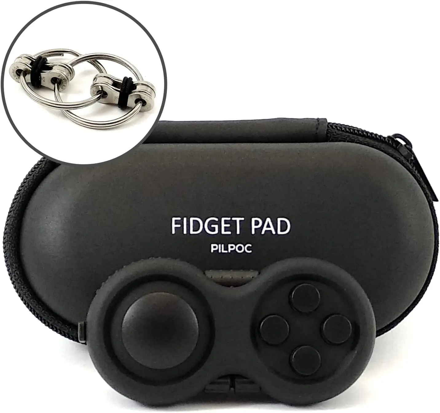 

Игрушка-контроллер Fidget Pad для концентрации внимания, снятия стресса и при СДВГ, сенсорная игра с 8 функциями (черный)