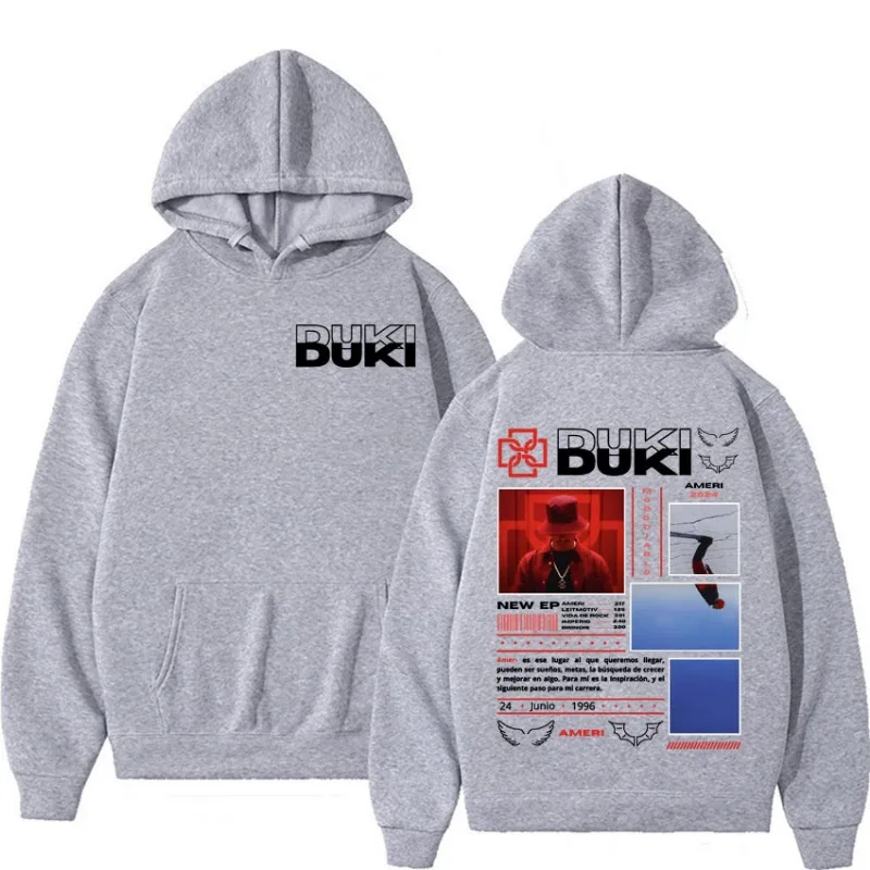 2024 Hared Duki Ameri Tour Pattern Hoodie Men's and Women's Casual Hoodie Smile High Quality PVD Hip Hop Punk Hoodie