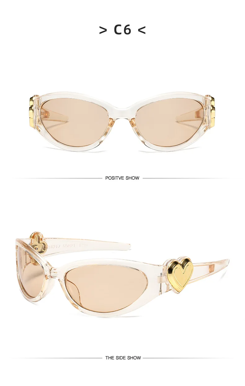 Ovale Y2K-Sonnenbrille für Damen, lustig, Vintage, 2025, Brillen, Damenmode, Persönlichkeit, Sonnenbrille, weiblich, Lentes – Detail 11