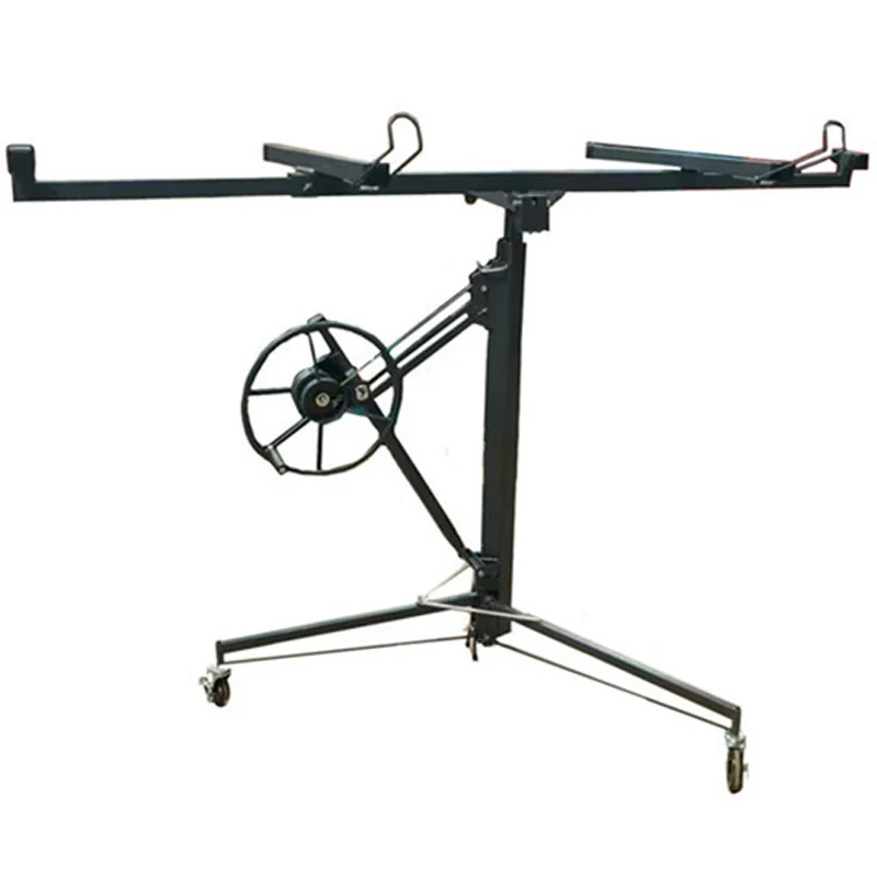 Lève-plaque de plâtre robuste, capacité de 68 kg, bras télescopique réglable, adapté au montage au plafond et au mur