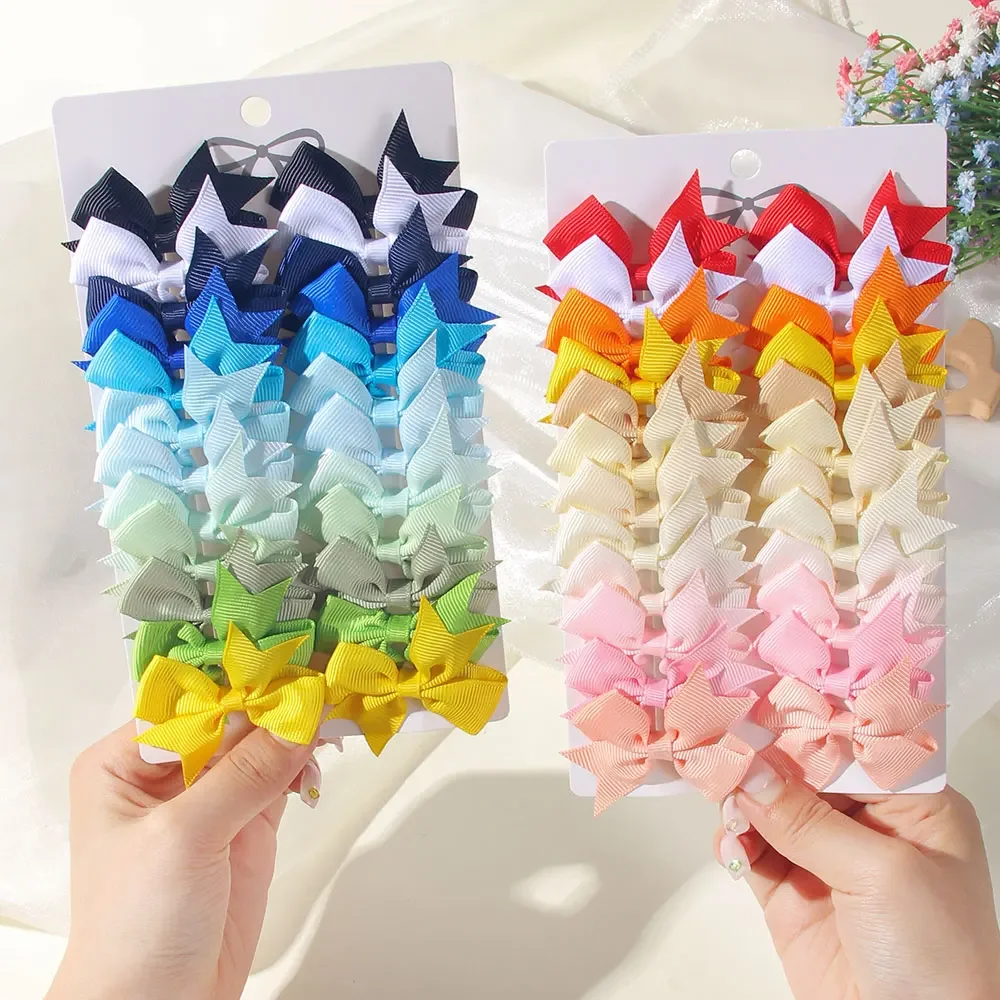 

24Pcs Kids Hair Bows Clips Grosgrain Ribbon Pigtail Hair Accessories For Girls Baby Gift Children Sweet Hair Gift For Halloween