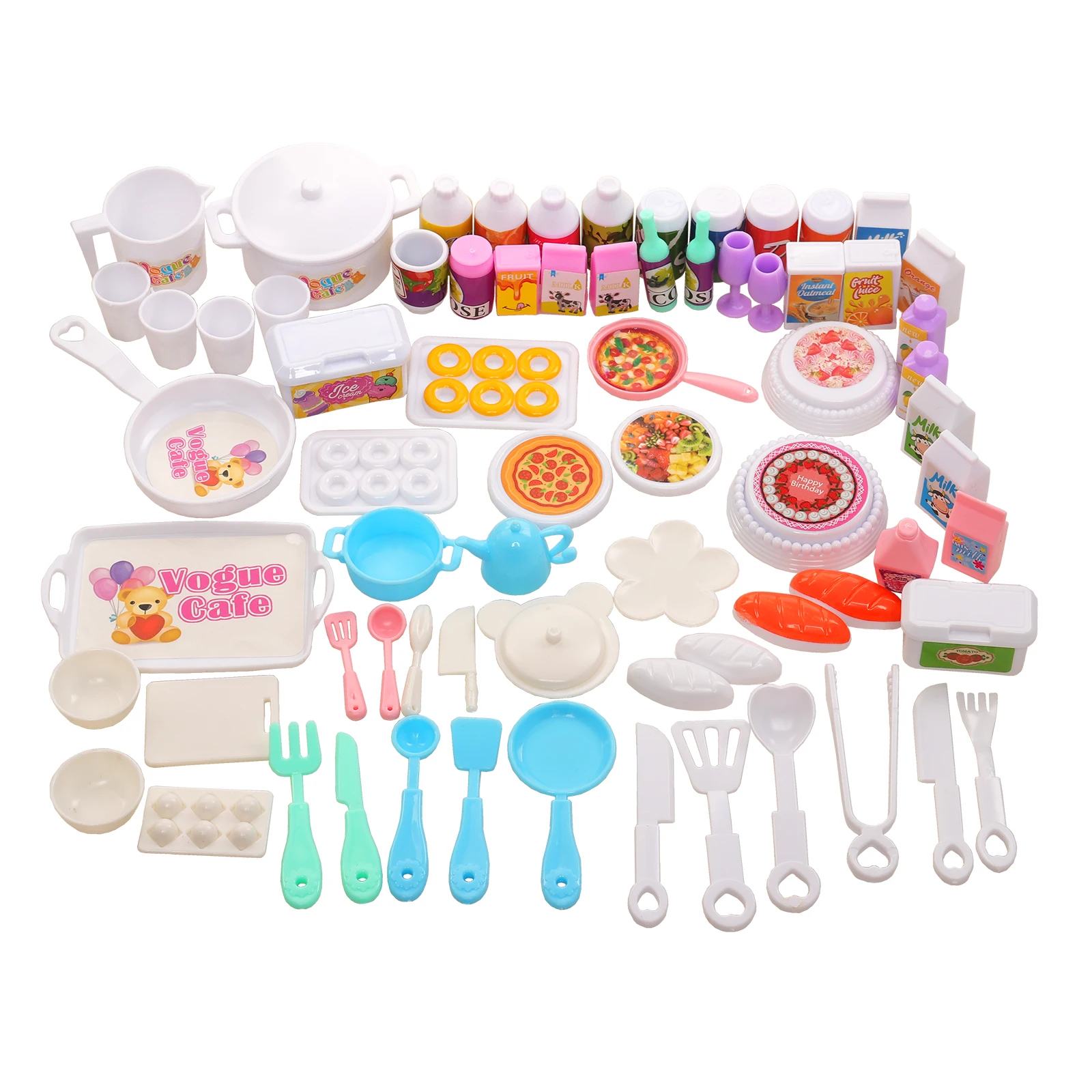 

Barwa 43 Pcs 11.5 Inch Fashion For Girl Doll Accessories Food Kitchen Accessory, for 11.5-inch 28-30CM dolls