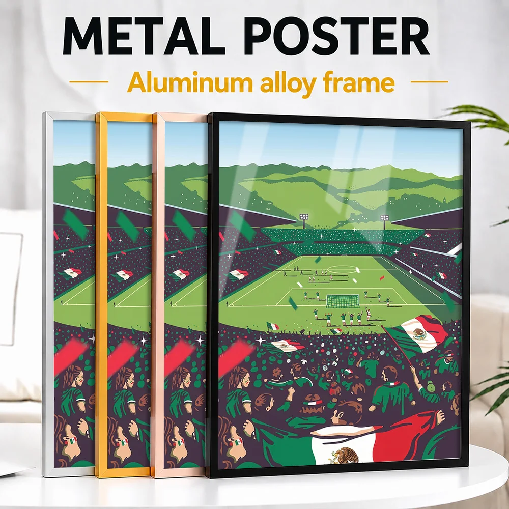 The Mexican Roar Of The Crowd Metal Poster With Aluminum Alloy Frame Personalized Photo Bold Sports Style Wall Art For Bedroom