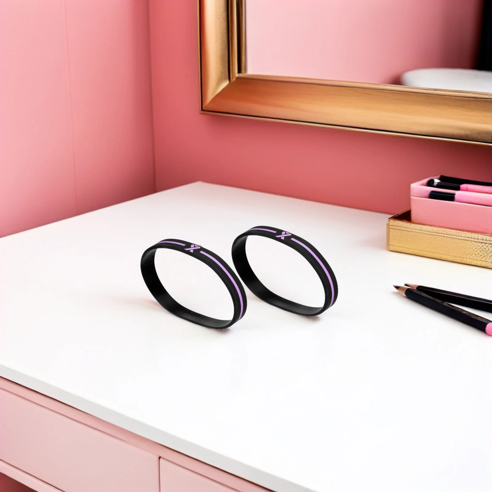 

30pcs Breast prevention Bracelets Silicone Awareness Wristbands For Men Women Fundraising Events Survivor Support