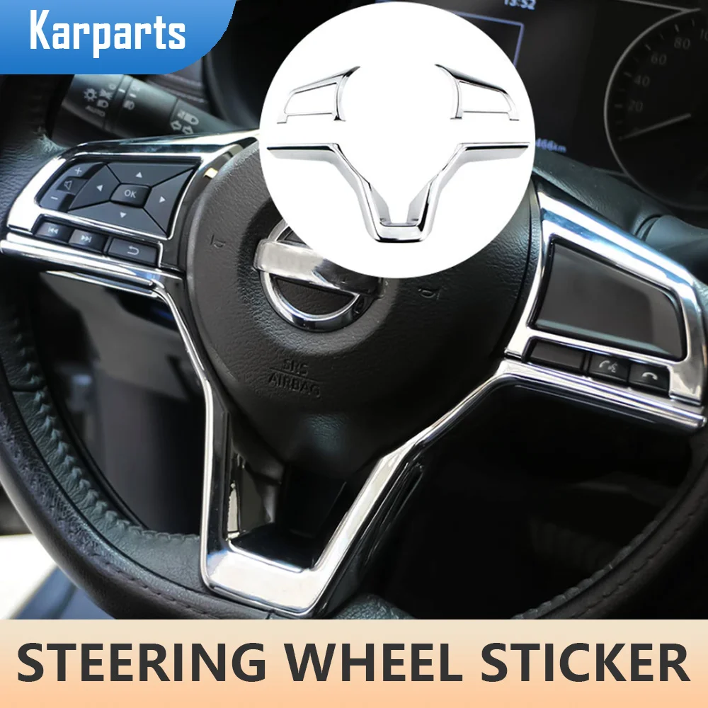 

For Nissan Xtrail T32 Rogue Note Qashqai J11 Versa Juke Micra Kicks Leaf Sentra Car Steering Wheel Panel Knob Cover Trim Sticker