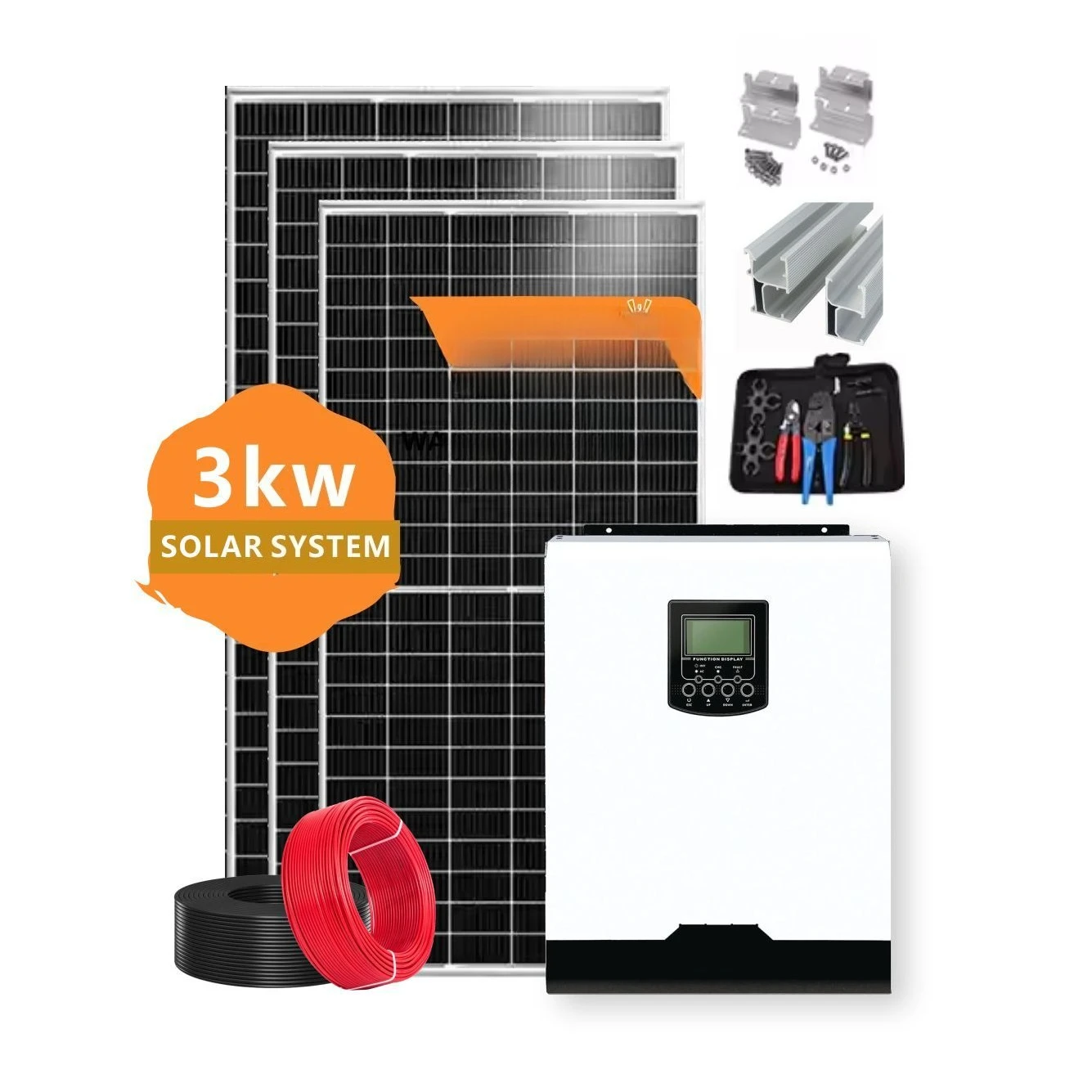 Home Energy Support Solar Off Grid Complete Set 3kw Solar Power System Solar Energy System  Green Safe Efficient