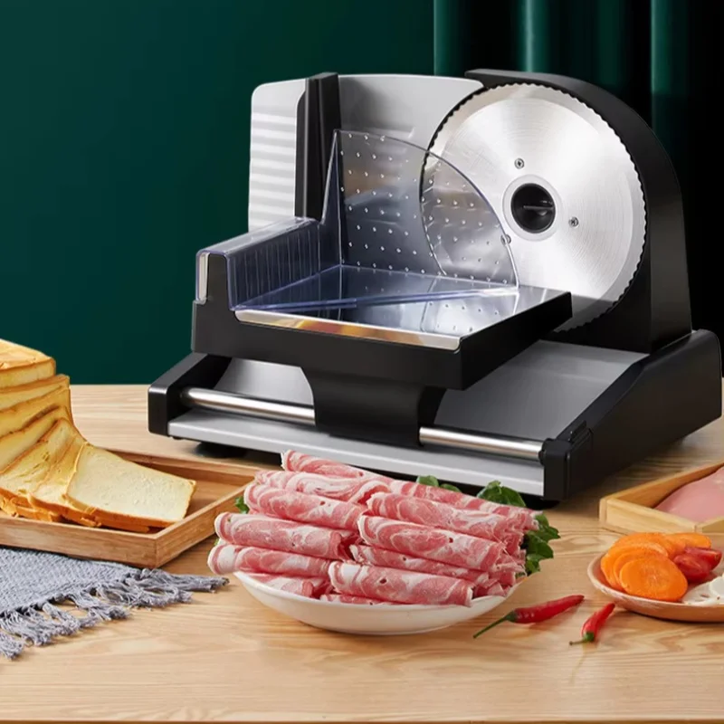 200W Electric Meat Slicer 220V Household Meat Cutting Machine for Lamb Roll Beef Mutton Hot Pot Vegetable Bread Slicing Cutter