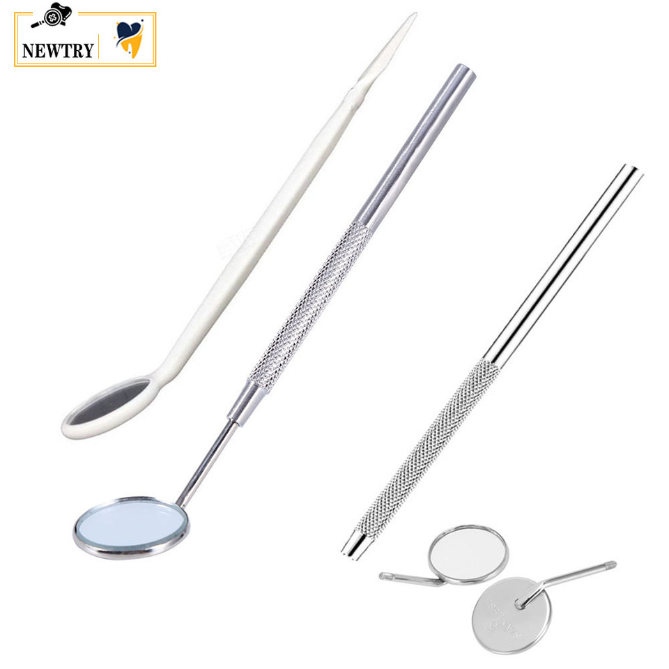  1/5Pcs Stainless Steel Dental Mirror 16cm Oral Hygiene Care Tool Dentist Clinic Teeth Whitening Clean Inspection Mouth Mirror 