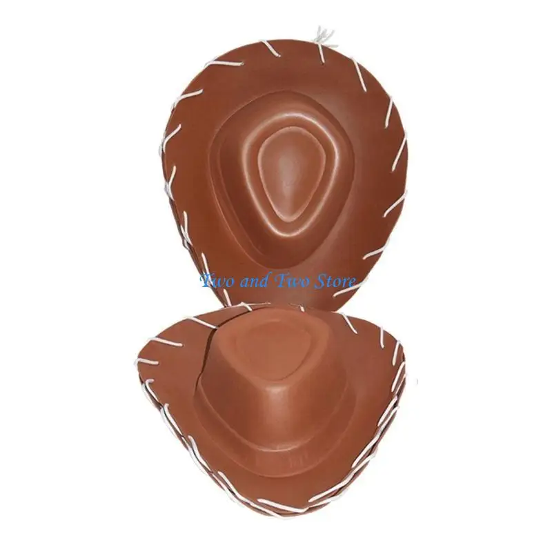 

HX6F Wild Western EVA Hat with Large Brims and Decorative Stitches for Costume Enthusiasts Cosplay Party Accessories Hat All Age