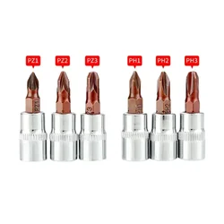 Embouts de tournevis cruciformes, embouts à douille hexagonale, embout de tournevis, PH1, PH2, PH3, PZ1, PZ2, PZ3, 1/4 pouces, 2 pièces